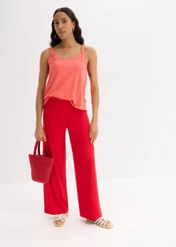 Pantalon palazzo à taille élastiquée