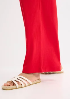 Pantalon palazzo à taille élastiquée