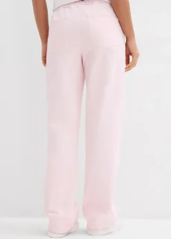 Pantalon palazzo à taille haute et élastiquée