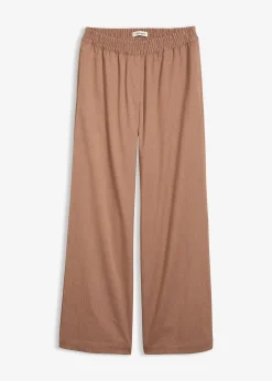 Pantalon palazzo à taille élastiquée
