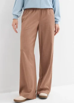 Pantalon palazzo à taille élastiquée