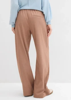 Pantalon palazzo à taille élastiquée