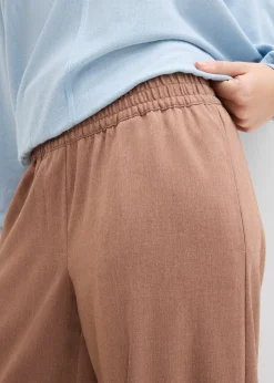 Pantalon palazzo à taille élastiquée