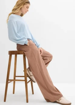 Pantalon palazzo à taille élastiquée