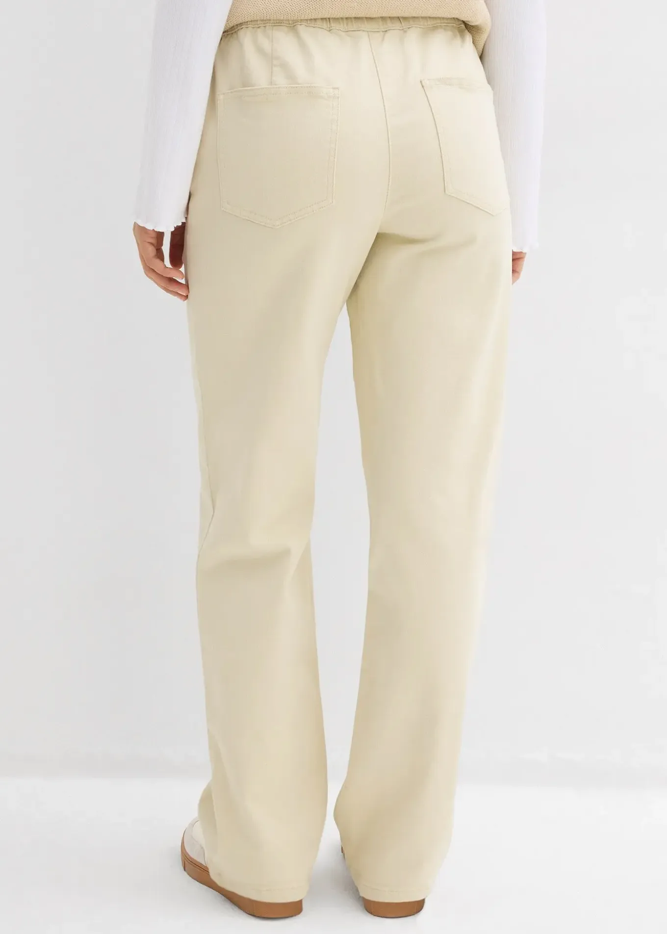 Pantalon palazzo à taille haute et élastiquée