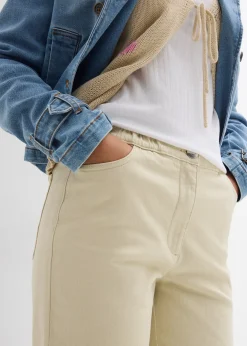 Pantalon palazzo à taille haute et élastiquée