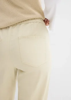 Pantalon palazzo à taille haute et élastiquée