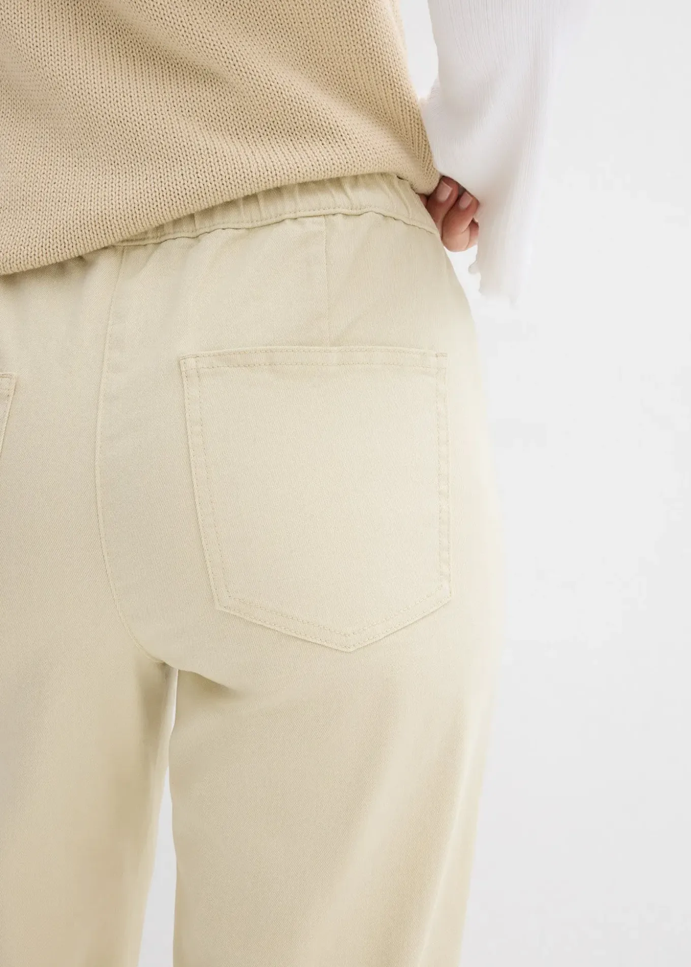 Pantalon palazzo à taille haute et élastiquée
