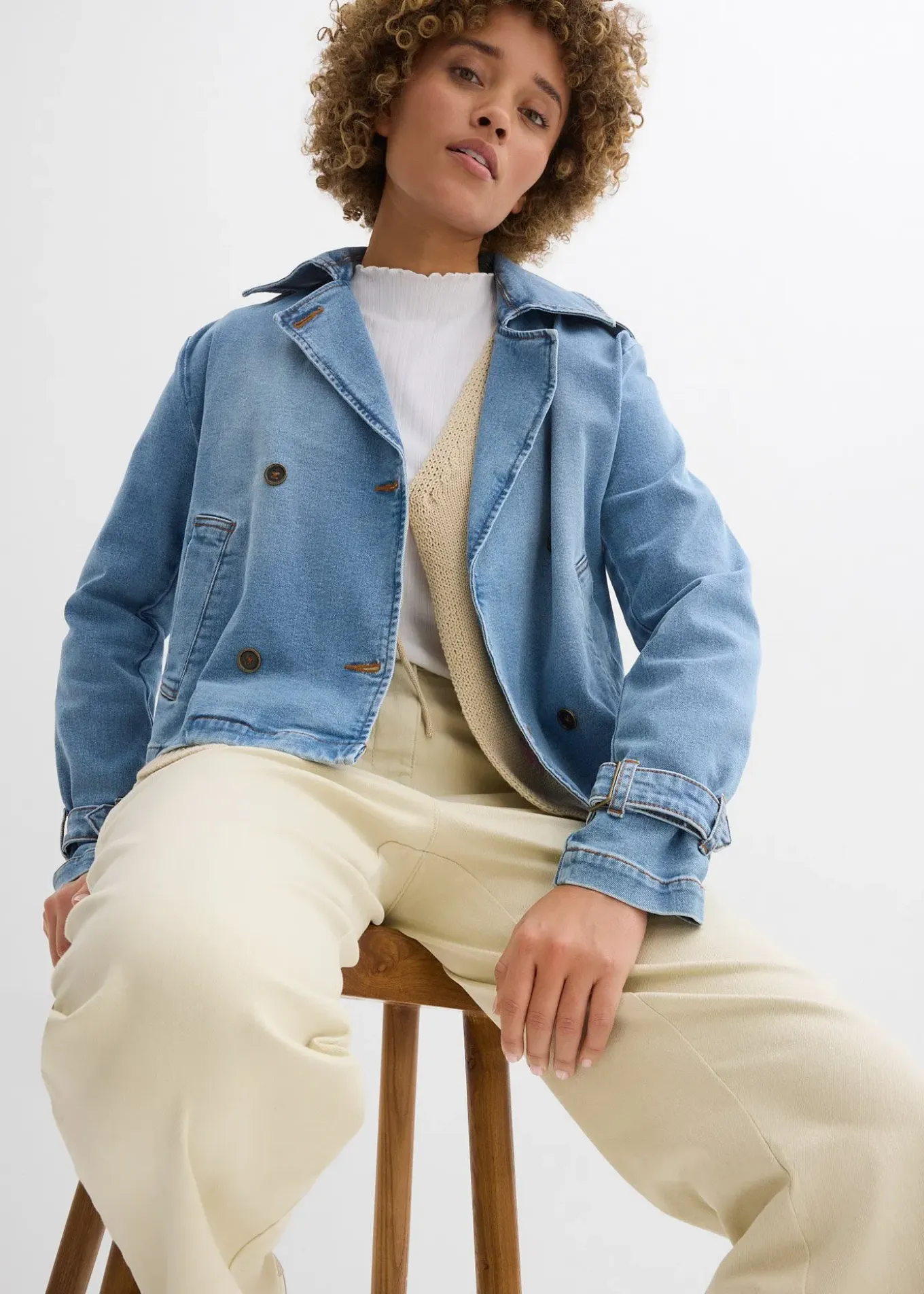 Pantalon palazzo à taille haute et élastiquée