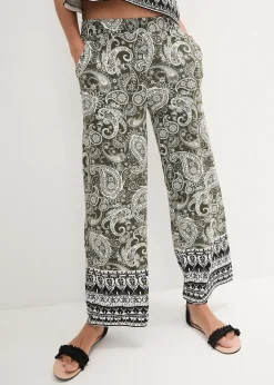 Pantalon palazzo doux en viscose extensible