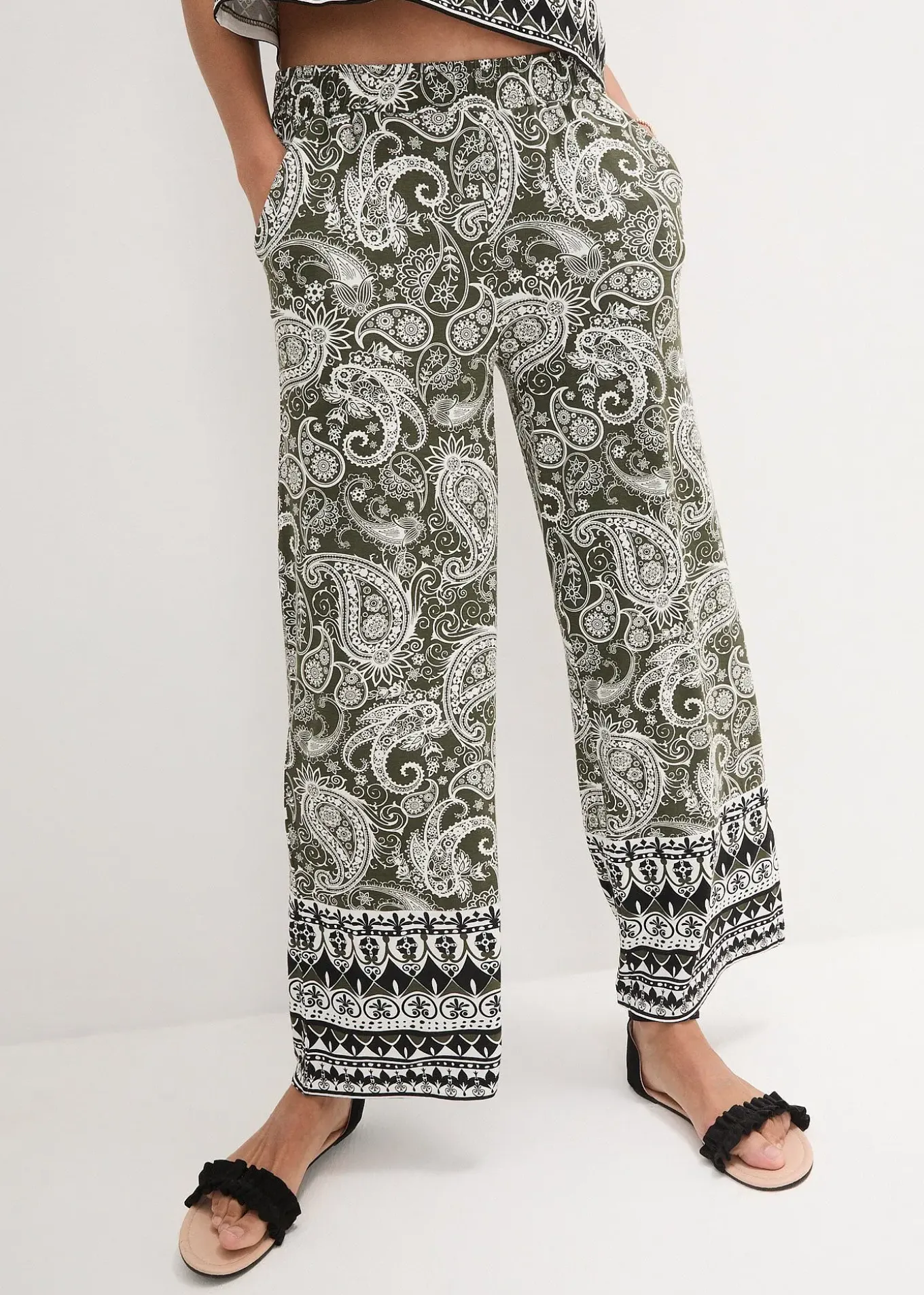 Pantalon palazzo doux en viscose extensible