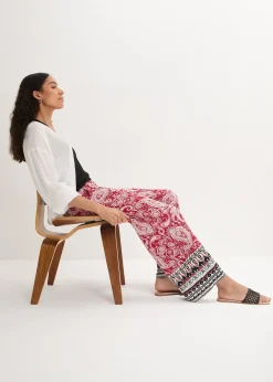 Pantalon palazzo doux en viscose extensible