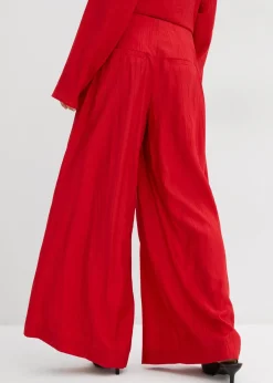 Pantalon palazzo en crépon de viscose mélangée