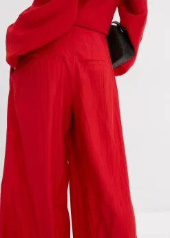 Pantalon palazzo en crépon de viscose mélangée