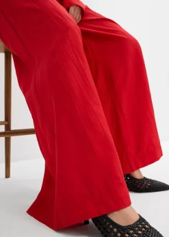 Pantalon palazzo en crépon de viscose mélangée