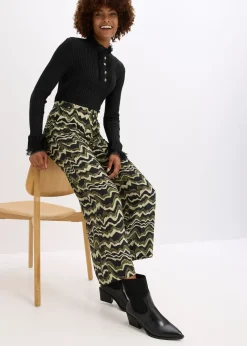 Pantalon palazzo en léger crêpe de viscose