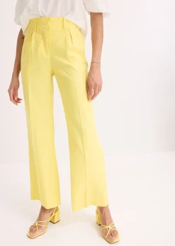 Pantalon palazzo en lin mélangé aérien