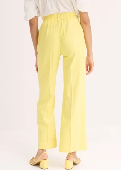 Pantalon palazzo en lin mélangé aérien