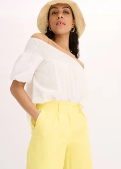 Pantalon palazzo en lin mélangé aérien