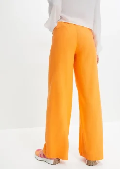 Pantalon palazzo en lin mélangé