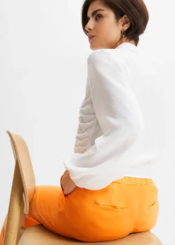 Pantalon palazzo en lin mélangé