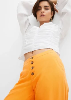 Pantalon palazzo en lin mélangé