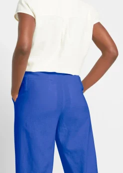 Pantalon palazzo en lin mélangé, coupe très large