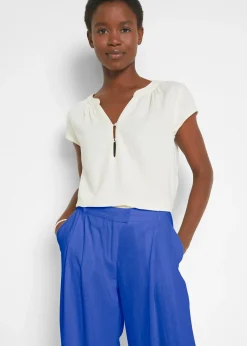 Pantalon palazzo en lin mélangé, coupe très large