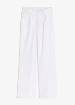 Pantalon palazzo en lin mélangé aérien