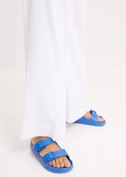 Pantalon palazzo en lin mélangé aérien