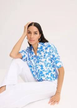 Pantalon palazzo en lin mélangé aérien