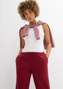 Pantalon palazzo en lin mélangé