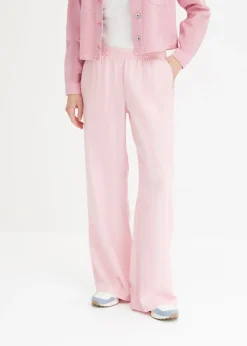 Pantalon palazzo en lin mélangé