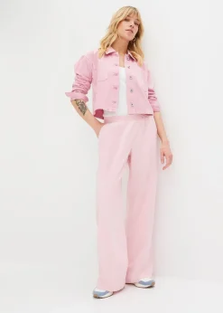 Pantalon palazzo en lin mélangé