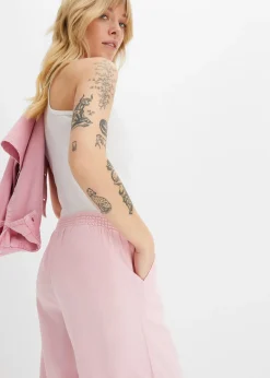 Pantalon palazzo en lin mélangé