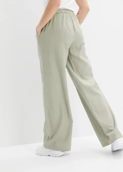 Pantalon palazzo en lin mélangé