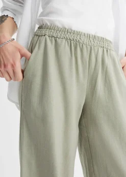 Pantalon palazzo en lin mélangé