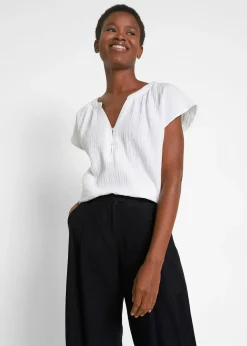 Pantalon palazzo en lin mélangé, coupe très large