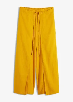 Pantalon palazzo en lin mélangé