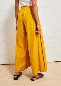 Pantalon palazzo en lin mélangé