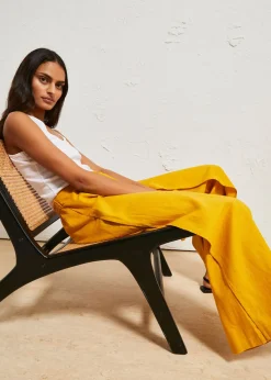 Pantalon palazzo en lin mélangé