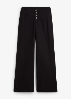 Pantalon palazzo en lin mélangé