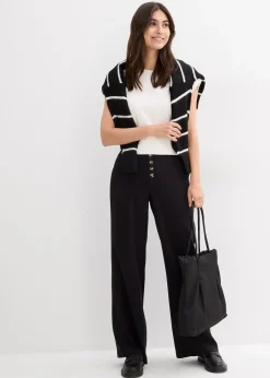 Pantalon palazzo en lin mélangé