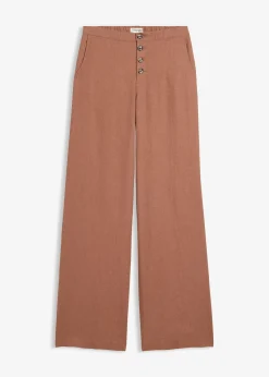 Pantalon palazzo en lin mélangé