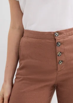 Pantalon palazzo en lin mélangé