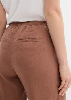 Pantalon palazzo en lin mélangé