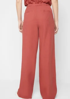 Pantalon palazzo en lin mélangé
