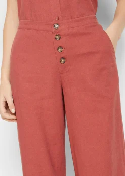 Pantalon palazzo en lin mélangé