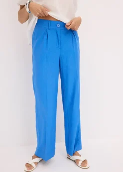 Pantalon palazzo en lin mélangé aérien