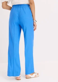 Pantalon palazzo en lin mélangé aérien